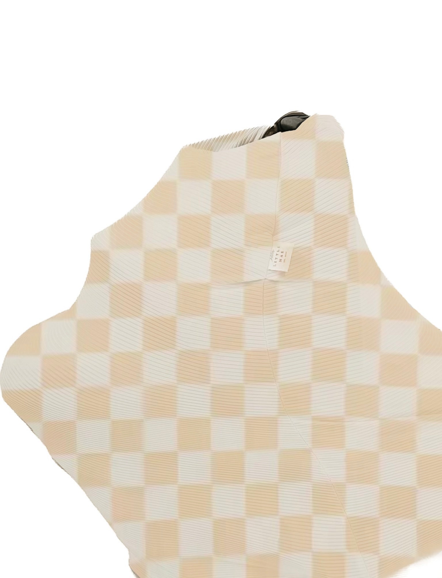 Beige & White Checkered Carseat Cover