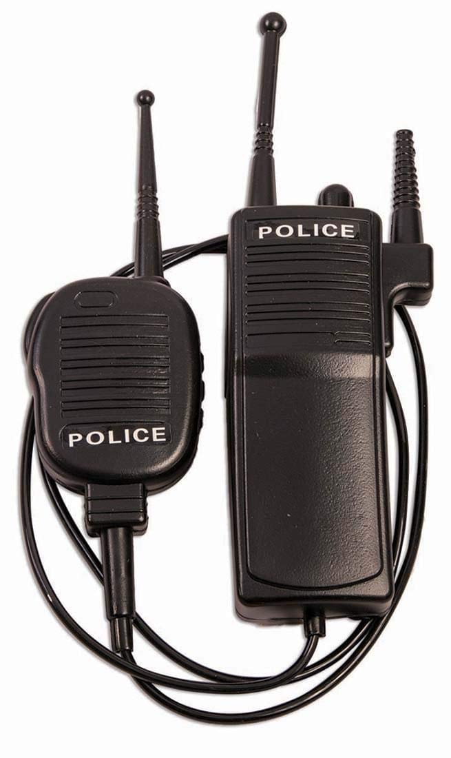 Police Walkie Talkie Set Black Costume Prop Accessory
