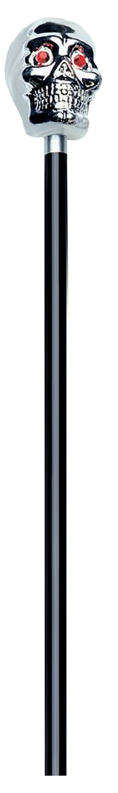 48-Inch Silver Skull Walking Cane Costume Prop Accessory