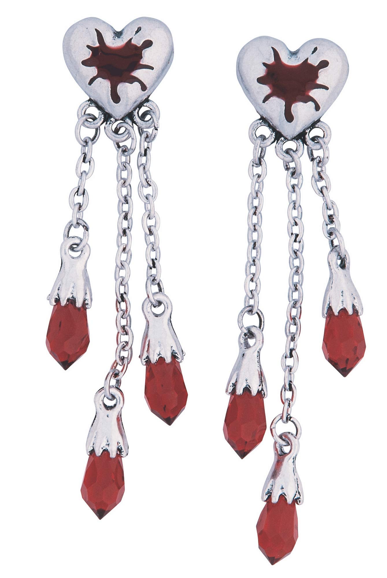 Wicked Gems Bleeding Heart Earrings Costume Jewelry Accessory