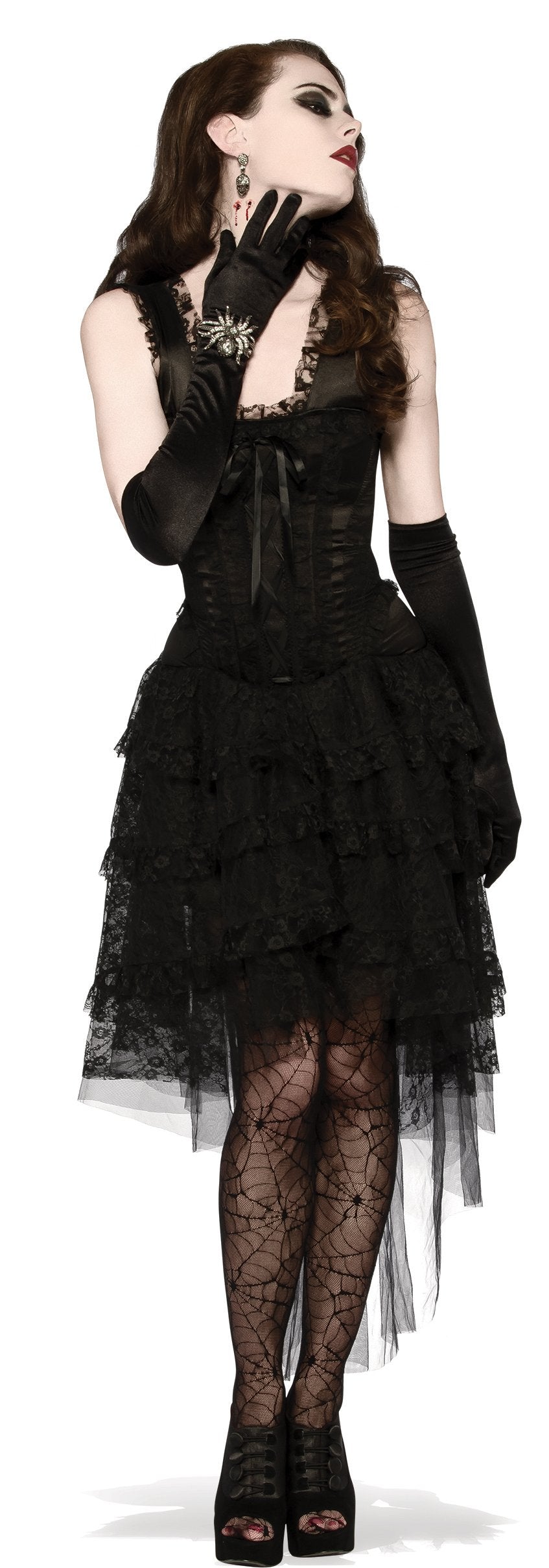 Womens Black As Night Lace Costume Dress