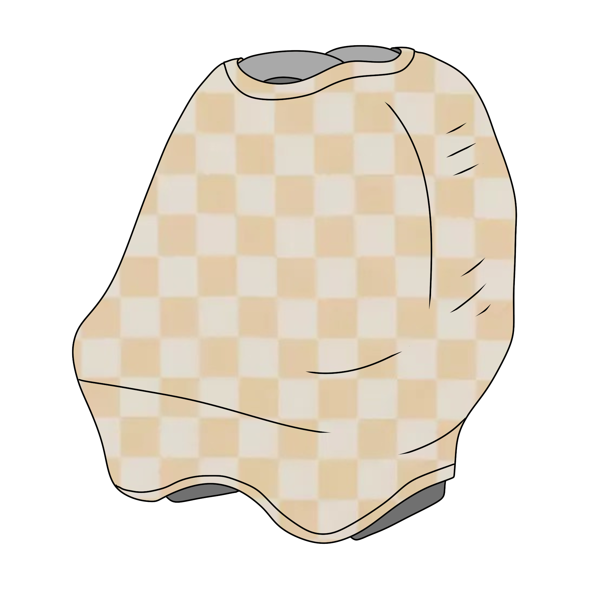 Beige & White Checkered Carseat Cover