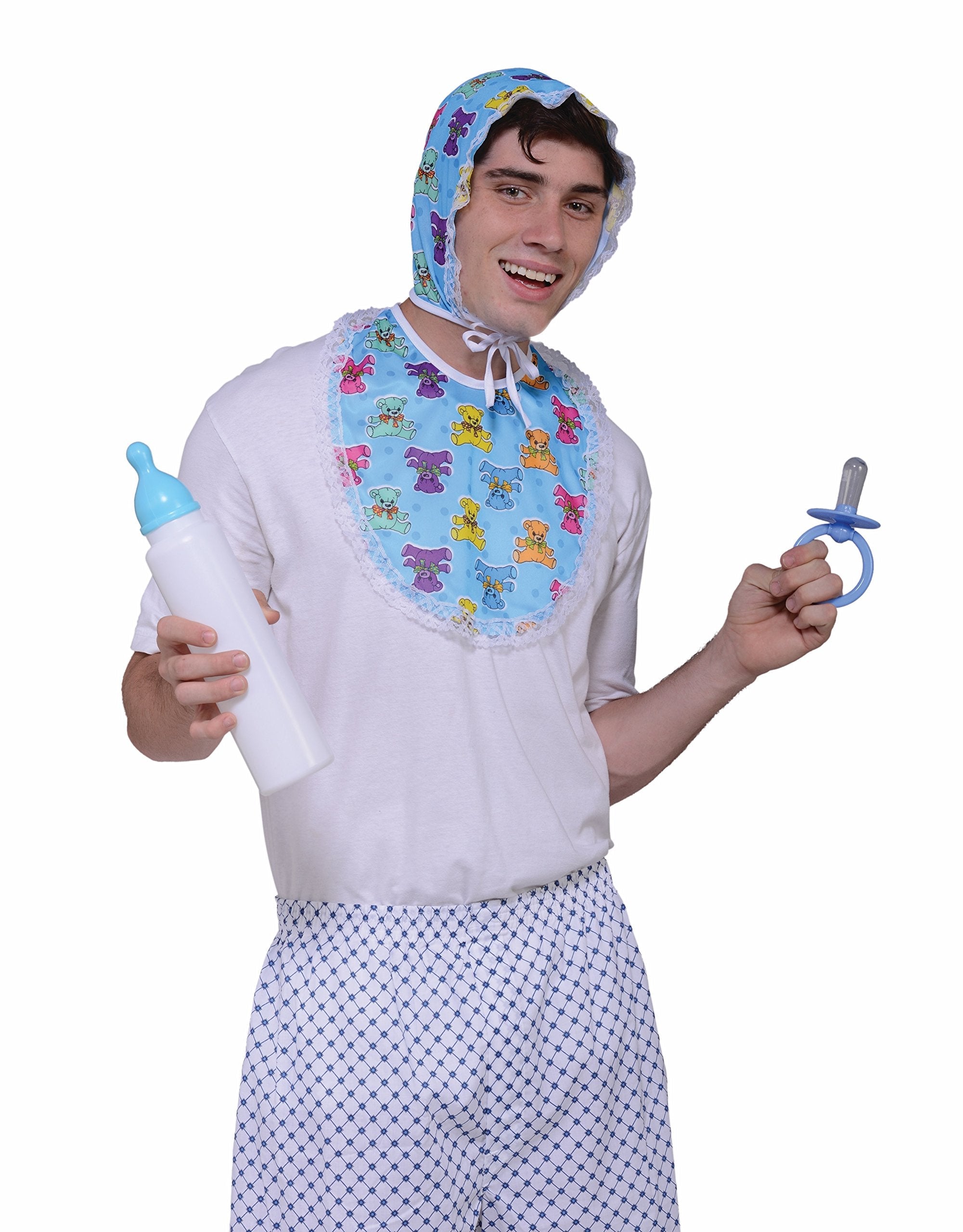 Blue Baby Bib and Bonnet Costume Accessory