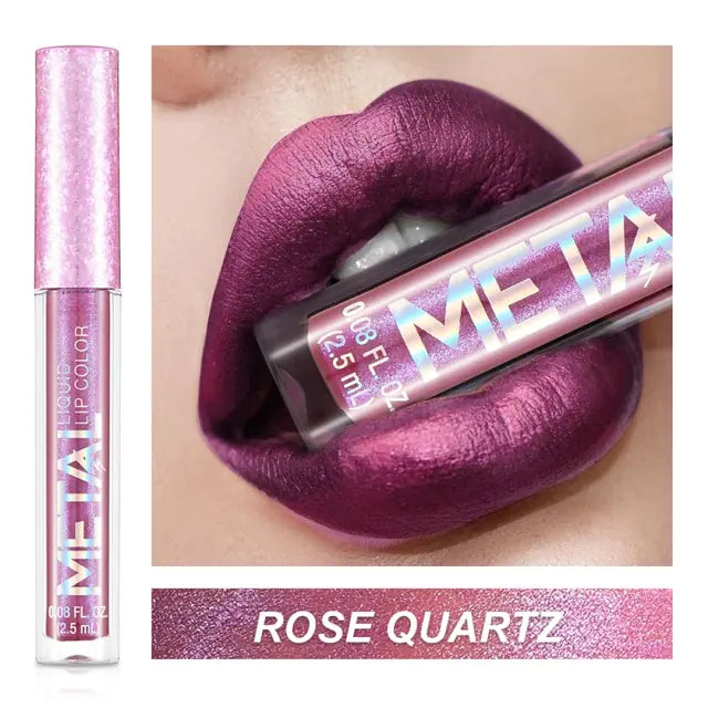 Pearlescent Metallic Color Liquid Lipstick Lip Gloss