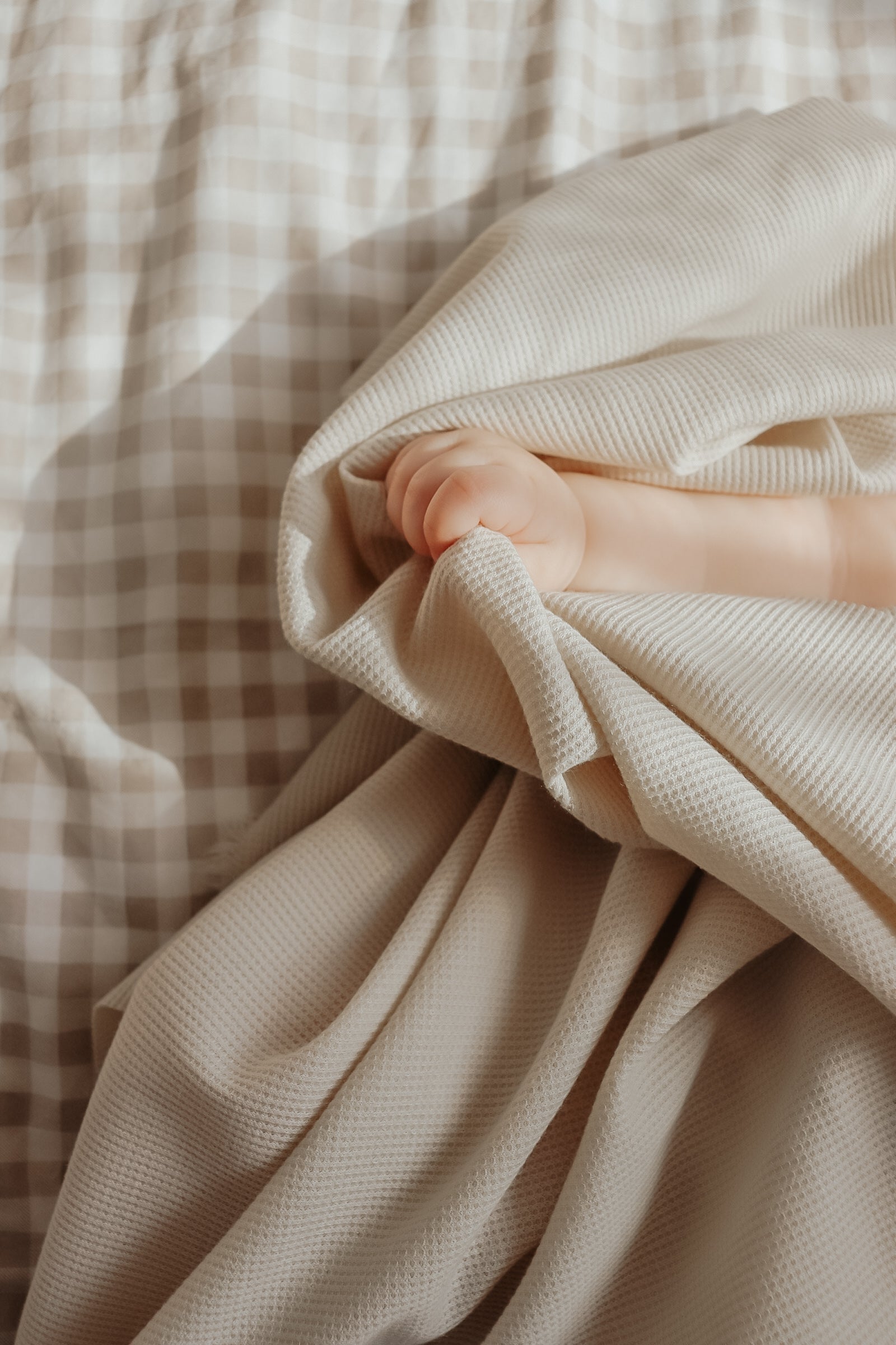 Coco Ivory Waffle Knit Blanket