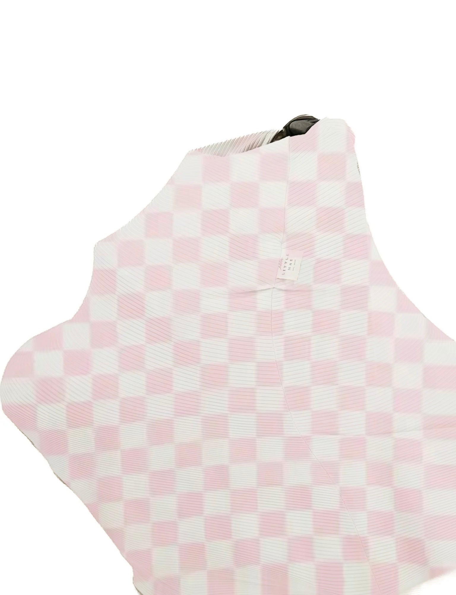 Sugar Pink & White Checkered Carseat Cover