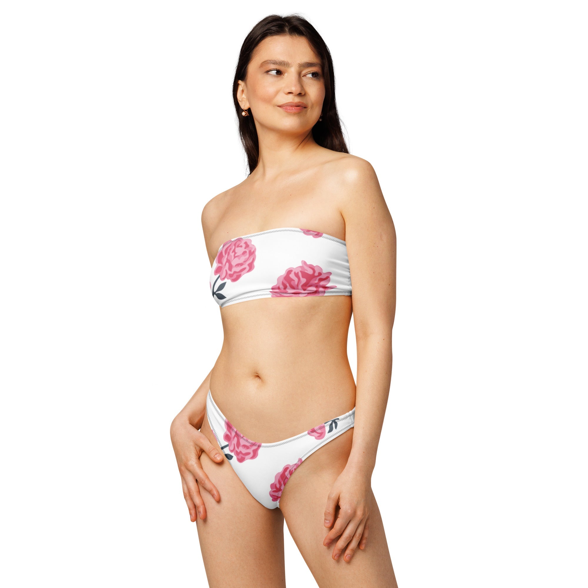 Rose Recycled bandeau bikini