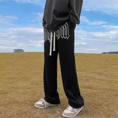 Letter Print Straight Joggers